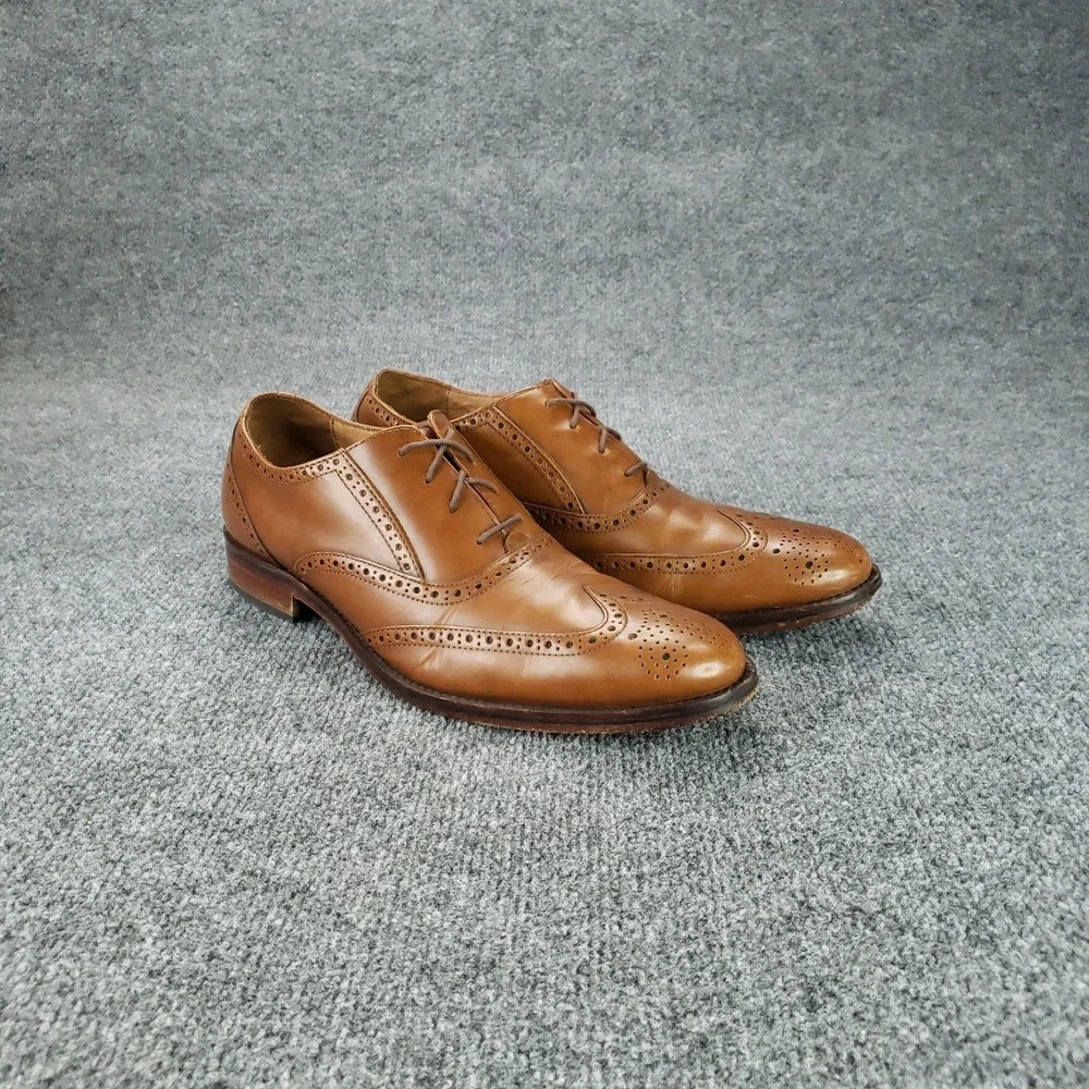 Cole Haan Grand.OS Shoes Mens Size 10.5 Brown‎ Leather Wingtip Dress Oxford
